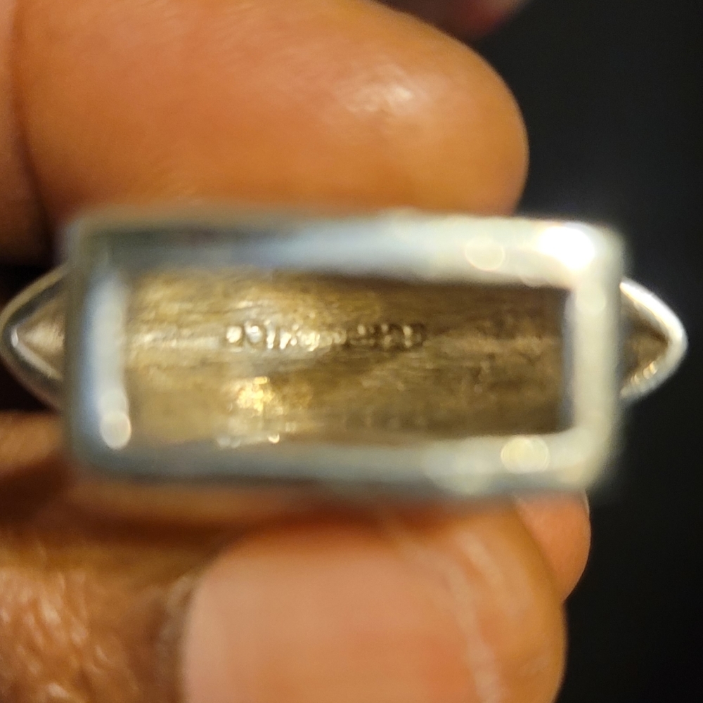 Modernist Ring Large Band 925 Stamped Mexico Sterling Silver Ring Size 7 - Picture 4 of 5